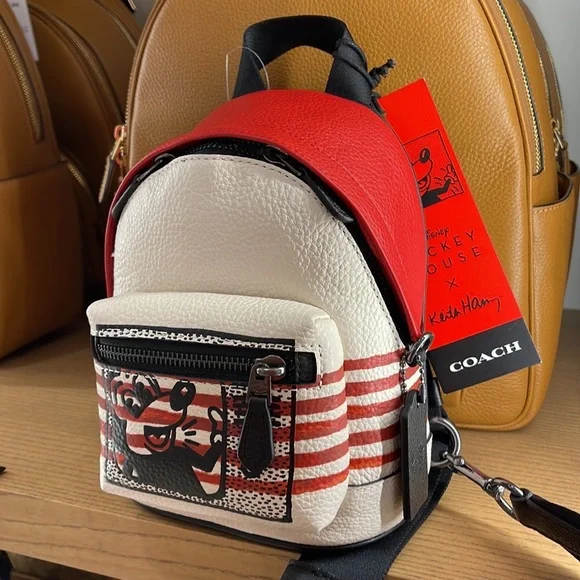 Coach Disney Mickey Mouse X Keith Haring Small West Backpack Crossbody - Picture 16 of 16